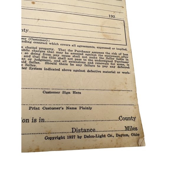 1927 Special Proposal Water Systems Order Form Booklet Shallow Well Water System - Picture 3 of 5